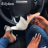 Christmas Gift Square toe Womens Slipper shoes Summer Mules Sandals Multi knot Sexy high heel Slides Ladies Rome shoes Women Slippers