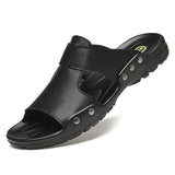 LOURDASPREC-Graduation Gift Genuine Leather Slippers Summer Men Shoes Casual Outdoor Flip Flop Indoor Non-Slip Fashion Beach Sandals Big Size 37-52