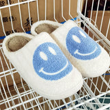 Lourdasprec New Pink Smiley Face Slippers Women Smile Slippers Happy Face Slippers Retro Smiley Face Soft Plush Comfy Warm Slip-on Slippers L43