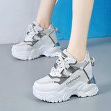 Rimocy Breathable Mesh Wedge Sneakers Women Chunky Platform Height Increase Casual Shoes Woman Autumn 2020 Vulcanize Zapatillas
