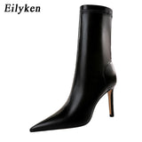Christmas Gift 2022 Spring High Quality Soft PU Leather Boots Women Pointed Toe Pumps Heels Fashion Ladies Party Shoes Size 34-40