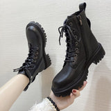Christmas Gift Ankle boots ins hot-selling motorcycle boots 2021 new women's fashion leather platform party women's boots shoes winter boots