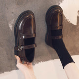 Spring Autumn students shoes Women Mary Janes Shoes Buckle Lolita Shoes Black brown Flat Retro Casual Shoes Girls zapatos mujer L23