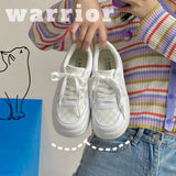 Women's Sports Shoes Plaid PU Sneakers Platforms 2022 Autumn Tennis Female Flats Casual White Vulcanize Kawaii