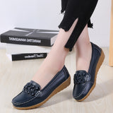 Spring Women Flats Loafers Shoes Woman Genuine Leather Flats Female Shoes Loafers Casual Slip-on Walking Shoes Woman Tenis