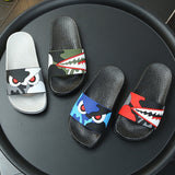 Christmas Gift Kids Cartoon Shark Slippers Boys Summer Sandals Baby Non-slip Flat Beach Shoes Toddler Swimming Slipper Girls Bathroom Flip Flop