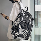 Graduation Gift Big Sale  Harajuku Girl Male School Bag Female Graffiti Print Men Backpack Women Book Boy Bag Nylon Ladies Fashion Laptop Backpack Student LL18