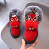 Christmas Gift Winter Boots for Toddler Girl Cotton Shoes Princess Baby Boots for Kids Girls Booties Thick Plush Warm Children's Running Shoes