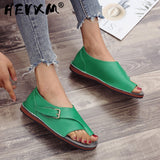 Lourdasprec 2022 New Women PU Leather Sandals Fashion Peep Toe Buckle Design Roman Sandals Women Flat Shoes Summer Beach Sandals Sandalia