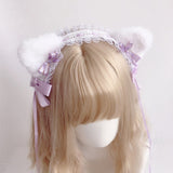 Lourdasprec-Harajuku Kawaii Fashion Lolita Maid Costume Cosplay Cat Ear Lace Headdress