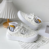 Lourdasprec Sneakers Japan White Women's Sports Shoes Casual Canvas Flat Designer Summer Platform Rubber Vulcanize Running Athletic L34