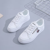 Lourdasprec 2022 Spring Women Sneakers White Casual Shoes Comfortable Walking Shoes Trend Flat Shoes Light Fashion Shoes for Girls Footwear