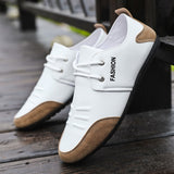 LOURDASPREC-Graduation Gift - Solid Color Non-slip Men Driving Shoes Spring Autumn New Leather Breathable Men's Peas Shoes British Casual Sneakers