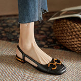 Graduation Gift Big Sale  Sandals Women Summer New 2022 Retro Closed Square Toe Sandals Woman Slip On Mules Shoes Buckle Strap Lady Flat Shoes