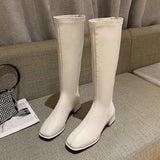 Halloween Lourdasprec Winter Heel Women's Long Boots High Quality Soft Leather Ladies Knight Boots Casual Knee-High Boots