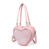 Lourdasprec-Harajuku Japanese Ita Bag Kawaii Aesthetic Heart Shaped Showcase Shoulder Bag