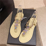 Lourdasprec All-Match Flip Flops Platform 2023 Summer Flat Sandal Shoe Suit Female Beige Clear Heels Large Size Corrective Without Comfort