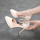 Graduation Gift Big Sale 2022 Summer Belt Buckle Womens Sandals 10cm Sexy Stilettos Platform Pumps Dress Shoes Leather Ladies High Heels Size 33