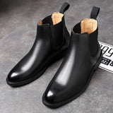 LOURDASPREC-Graduation Gift - Spring Winter Elegant Chelsea Boots Genuine Leather Men Shoes Slip-on Dress Formal Boots Mens Boots Shoes for Men Chelsea Boots