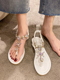 Lourdasprec All-Match Flip Flops Platform 2023 Summer Flat Sandal Shoe Suit Female Beige Clear Heels Large Size Corrective Without Comfort