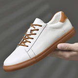 LOURDASPREC-Graduation Gift - Men Casual Shoes Luxury Brand Fashion Black White Sneakers Men 100% COw Leather Breathable Soft Walking Footwear
