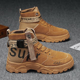 LOURDASPREC-Graduation Gift - Winter Men Boots Waterproof Warm Fur Snow Boots Men Outdoor Work Casual Shoes Military Combat Rubber Ankle Fashion letter boots