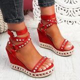 2022 NEW Wedges Sandals Summer Pumps with Ankle Strap Sandals Stripper HeelsOpen Toe Women's Shoes Stripper Shoes