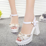 Graduation Gift Big Sale  Designer 2022 new sexy fashion women's sandals summer diamond fish mouth muffin platform High heels casual slippers womens shoes