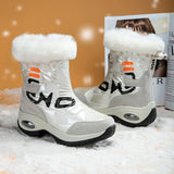 Thanksgiving Gift 2022 Winter Warm Women Men's Snow Boots Height Increasing Comfortable Adult Woman Female Plush Waterproof Light Shoes