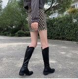 Halloween Lourdasprec Women Knee-High Leather Boots Zipper Fashion Pointed Toe Blakc Female Knight Short And Long Boots Winter 2022 Women's Shoes