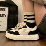 Lourdasprec Autumn Japanese Women Vulcanize Shoes Sneakers Platform Sports Canvas Casual Running Black Harajuku Basket Flat Vintage Lolita