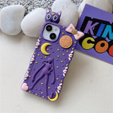 Lourdasprec-Harajuku Kawaii Sailor Moon Inspired Purple iPhone Case