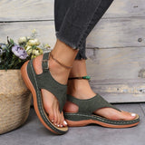 Lourdasprec Summer Women Strap Sandals Women's Flats Open Toe Solid Casual Shoes Rome Wedges Thong Sandals Sexy Ladies Shoes