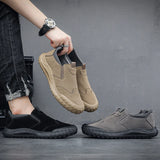 LOURDASPREC-Graduation Gift Men Casual Sneakers Leather Mens Loafers Comfortable Men's Driving Shoes Slip on Moccasins Handmade Breathable Walking Footwear