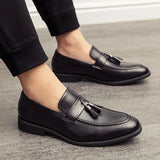 LOURDASPREC-Graduation Gift Men Casual Shoes Breathable Leather Loafers Business Office Shoes For Men Driving Moccasins Comfortable Slip On Tassel Shoe