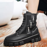 LOURDASPREC-Graduation Gift - Summer Breathable Men Boots Fashion Street Style Casual Shoes Personalized Trend High Top Men Shoes Comfortable Casual Boots