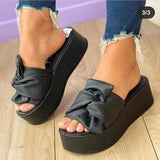 Lourdasprec Summer Platform Sandals for Women Fashion Casual Hemp Wedges Slippers Thick Sole Open Toe Outdoor Beach Woman Walking Shoes
