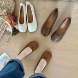 Lourdasprec Flats Shoes Women Loafers for Female Ballerinas Mary Janes Ladies on Sales with Free Shipping Mules Sandals Slingback Moccasins