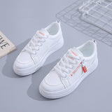 Lourdasprec 2022 Spring Women Sneakers White Casual Shoes Comfortable Walking Shoes Trend Flat Shoes Light Fashion Shoes for Girls Footwear