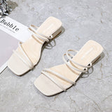 New Female Sandals Sexy Summer Slippers Ladies High Heels Square Open Toe Slides Party Shoes Women Sandals for Women