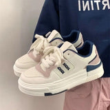 Lourdasprec Lolita Pink Blue Women Casual Shoes Platform Sneakers Vulcanize Running Canvas Tennis Flat Korean Rubber Japanese Fashion Spring