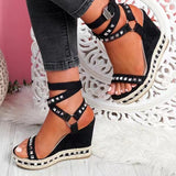 2022 NEW Wedges Sandals Summer Pumps with Ankle Strap Sandals Stripper HeelsOpen Toe Women's Shoes Stripper Shoes