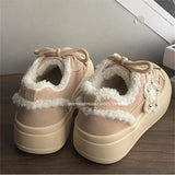 Lourdasprec Plush Warm Boots Women 2024 NEW Comfort Cotton Snow Boots Shoes Woman Ankle Boots Slip On Round Toe Flats Shoes Female INS Brand