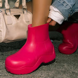 Lourdasprec  Women Modern Fashion Design Boots Waterproof Solid EVA Rainy Boot Platform Flat Non Chunky Heel Sole Ladies Sexy Shoes Whosale