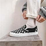 LOURDASPREC-Graduation Gift - Spring and Summer New Cloth Shoes Flat Lazy Reflective Lattice Leisure Couple Board Men's