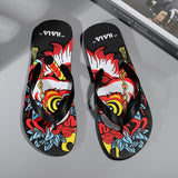 LOURDASPREC-Graduation Gift - Summer slippers men's word slippers men's 2024 new outdoor beach shoes Chinese wind trend non-slip flip-flops leisure slippers