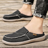 LOURDASPREC-Graduation Gift - Summer Men Slippers Classic Outdoor Slip-on Canvas Shoes Men Light Breathable Flat Loafers Soft Indoor Home Casual Slippers