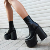 Cyber Monday Sales Platform Women Ankle Boots 2022 Winter Brand Design Great Quality Gothic Style Comfy Cool Street Women Shoes Boots Big Size 43