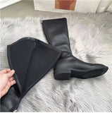 Halloween Lourdasprec Woman Thigh High Boots Fashion Women Knight Knee-High Boots Leather 2022 Flats Women's Shoes Winter Long Boots