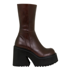 Lourdasprec Platform Genuine Leather Ankle Boots Shoes Women Fashion Mid Calf Ankle Women Boots Female Winter INS Botas De Mujer Size 35-44